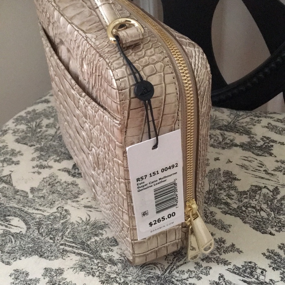 Brahmin Evie Sugar Cane Leather bag AND Credit Card Wallet. NWT - Picture 6 of 8